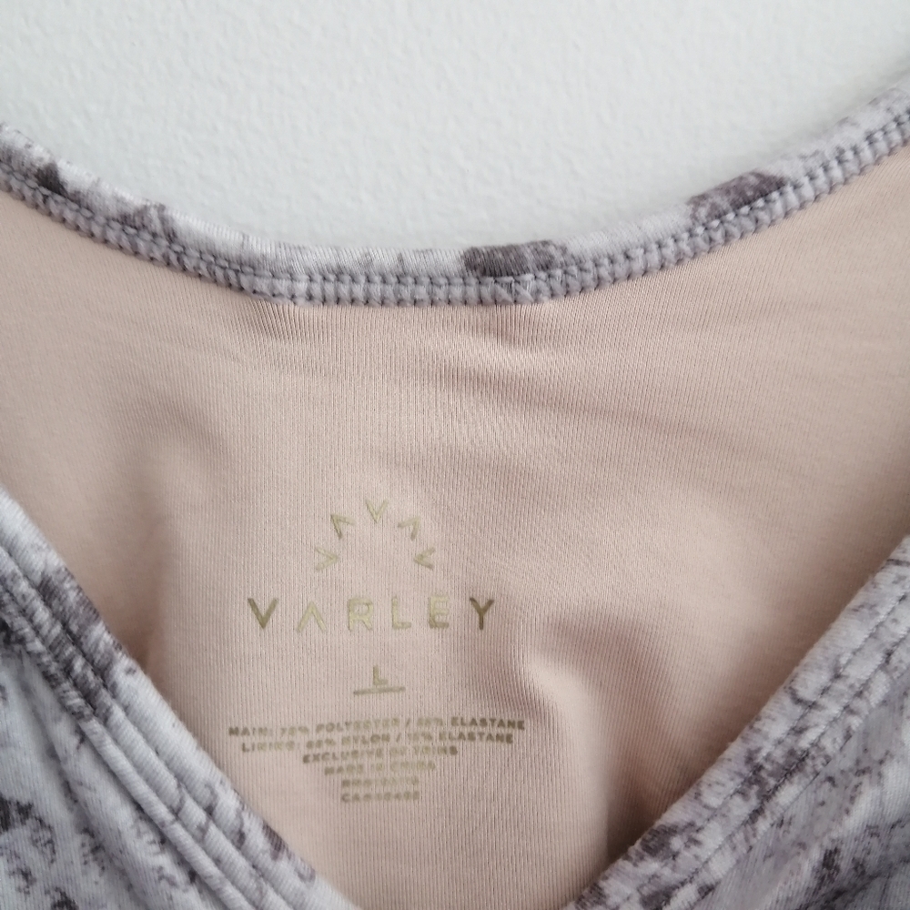 Varley Kellam Sports Bra in Taupe Grey Snake Print Large - Picture 9 of 16